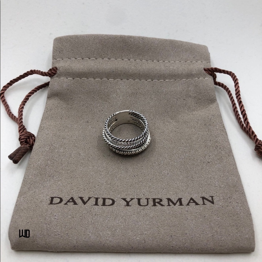 David Yurman Ring Crossover Wide Pave Diamonds